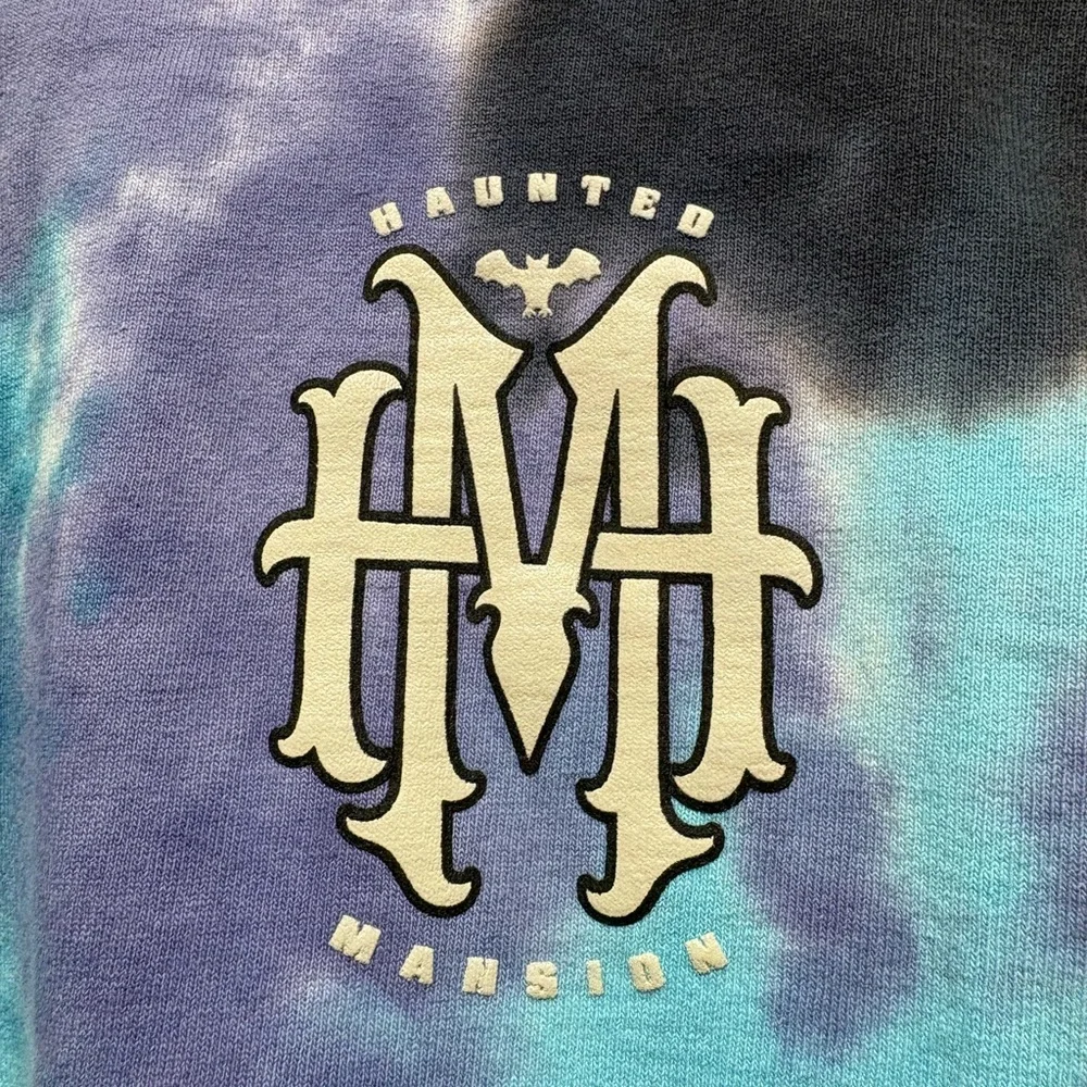 Disney Haunted Mansion Tie-Dye Long Sleeve Shirt - Black, Blue & Purple Size XL - Picture 7 of 12